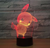 Pokemon Pikachu 3D Illusion Led Table Lamp 7 Color Change LED Desk Light Lamp Pokemon Pikachu Gifts