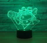 League of Legends Teemo 3D Illusion Led Table Lamp 7 Color Change LED Desk Light Lamp Teemo Gifts