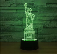 Statue of Liberty 3D Illusion Led Table Lamp 7 Color Change LED Desk Light Lamp Statue e of Liberty Gifts