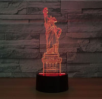 Statue of Liberty 3D Illusion Led Table Lamp 7 Color Change LED Desk Light Lamp Statue e of Liberty Gifts