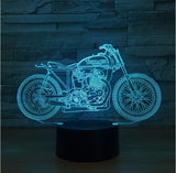 Motorcycle 3D Illusion Led Table Lamp 7 Color Change LED Desk Light Lamp Motorcycle Decoration