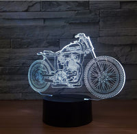 Motorcycle 3D Illusion Led Table Lamp 7 Color Change LED Desk Light Lamp Motorcycle Decoration