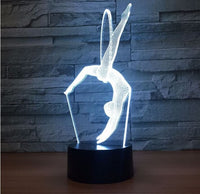 Sport Gymnastics 3D Illusion Led Table Lamp 7 Color Change LED Desk Light Lamp Gymnastics Decoration