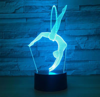 Sport Gymnastics 3D Illusion Led Table Lamp 7 Color Change LED Desk Light Lamp Gymnastics Decoration