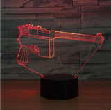 Pistol 3D Illusion Led Table Lamp 7 Color Change LED Desk Light Lamp Pistol Decoration