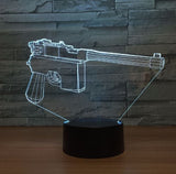 Pistol 3D Illusion Led Table Lamp 7 Color Change LED Desk Light Lamp Pistol Decoration