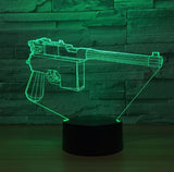 Pistol 3D Illusion Led Table Lamp 7 Color Change LED Desk Light Lamp Pistol Decoration