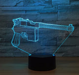 Pistol 3D Illusion Led Table Lamp 7 Color Change LED Desk Light Lamp Pistol Decoration