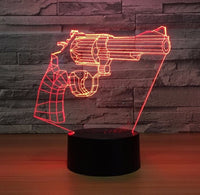 Pistol 3D Illusion Led Table Lamp 7 Color Change LED Desk Light Lamp Pistol Decoration