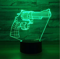 Pistol 3D Illusion Led Table Lamp 7 Color Change LED Desk Light Lamp Pistol Decoration