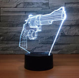 Pistol 3D Illusion Led Table Lamp 7 Color Change LED Desk Light Lamp Pistol Decoration