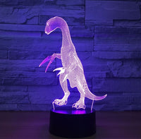 Dinosaurus Therizinosaurus 3D Illusion Led stolní lampa 7 změn barvy LED stolní lampa Dekorace dinosaura Therizinosaurus