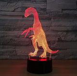 Dinosaurus Therizinosaurus 3D Illusion Led stolní lampa 7 změn barvy LED stolní lampa Dekorace dinosaura Therizinosaurus