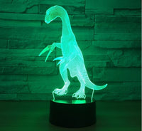 Dinosaurus Therizinosaurus 3D Illusion Led stolní lampa 7 změn barvy LED stolní lampa Dekorace dinosaura Therizinosaurus