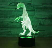 Dinosaurus Therizinosaurus 3D Illusion Led stolní lampa 7 změn barvy LED stolní lampa Dekorace dinosaura Therizinosaurus