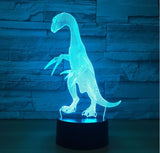 Dinosaurus Therizinosaurus 3D Illusion Led stolní lampa 7 změn barvy LED stolní lampa Dekorace dinosaura Therizinosaurus