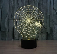 A spider's web 3D Illusion Led Table Lamp 7 Color Change LED Desk Light Lamp Spider Decoration