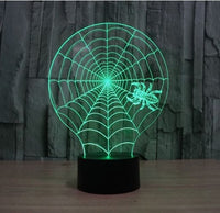 A spider's web 3D Illusion Led Table Lamp 7 Color Change LED Desk Light Lamp Spider Decoration