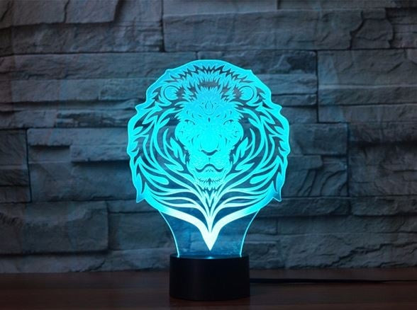 The lion king 3D Illusion Led Table Lamp 7 Color Change LED Desk Light Lamp The lion king Lion Decoration