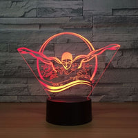 Swimming 3D Illusion Led Table Lamp 7 Color Change LED Desk Light Lamp Swimming Sports Decoration