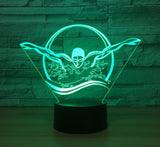 Swimming 3D Illusion Led Table Lamp 7 Color Change LED Desk Light Lamp Swimming Sports Decoration