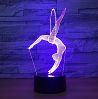 Gymnastics 3D Illusion Led Table Lamp 7 Color Change LED Desk Light Lamp Gymnastics Sports Decoration