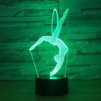 Gymnastics 3D Illusion Led Table Lamp 7 Color Change LED Desk Light Lamp Gymnastics Sports Decoration