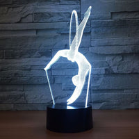 Gymnastics 3D Illusion Led Table Lamp 7 Color Change LED Desk Light Lamp Gymnastics Sports Decoration