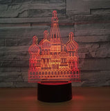 The castle 3D Illusion Led Table Lamp 7 Color Change LED Desk Light Lamp The castle Decoration Gifts