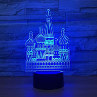 The castle 3D Illusion Led Table Lamp 7 Color Change LED Desk Light Lamp The castle Decoration Gifts