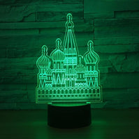 The castle 3D Illusion Led Table Lamp 7 Color Change LED Desk Light Lamp The castle Decoration Gifts