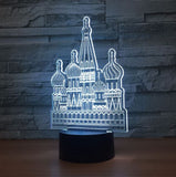 The castle 3D Illusion Led Table Lamp 7 Color Change LED Desk Light Lamp The castle Decoration Gifts