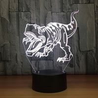 Dinosaur 3D Illusion Led Table Lamp 7 Color Change LED Desk Light Lamp Dinosaur Decoration Gifts