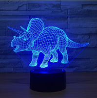 Dinosaur Triceratops3D Illusion Led Table Lamp 7 Color Change LED Desk Light Lamp Dinosaur Decoration Gifts