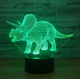 Dinosaur Triceratops3D Illusion Led Table Lamp 7 Color Change LED Desk Light Lamp Dinosaur Decoration Gifts