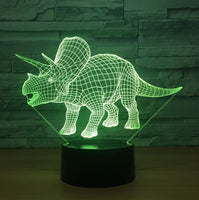 Dinosaur Triceratops3D Illusion Led Table Lamp 7 Color Change LED Desk Light Lamp Dinosaur Decoration Gifts