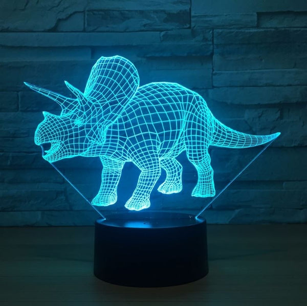 Dinosaur Triceratops3D Illusion Led Table Lamp 7 Color Change LED Desk Light Lamp Dinosaur Decoration Gifts
