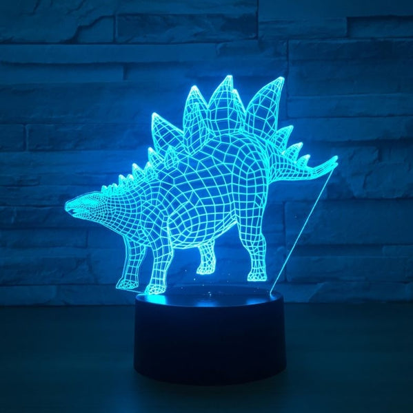 Dinosaur Stegosaurus 3D Illusion Led Table Lamp 7 Color Change LED Desk Light Lamp Dinosaur Stegosaurus Decoration Gifts