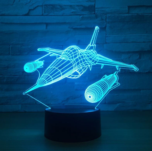 Fighter 3D Illusion Led Table Lamp 7 Color Change LED Desk Light Lamp Fighter Decoration Gifts