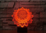 Lotus 3D Illusion Led stolní lampa 7 barev LED stolní lampa se změnou barvy lotus Domácí dekorace