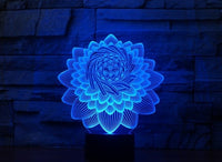 Lotus 3D Illusion Led stolní lampa 7 barev LED stolní lampa se změnou barvy lotus Domácí dekorace