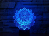 Lotus 3D Illusion Led stolní lampa 7 barev LED stolní lampa se změnou barvy lotus Domácí dekorace