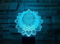 Lotus 3D Illusion Led stolní lampa 7 barev LED stolní lampa se změnou barvy lotus Domácí dekorace