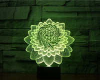 Lotus 3D Illusion Led stolní lampa 7 barev LED stolní lampa se změnou barvy lotus Domácí dekorace