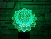 Lotus 3D Illusion Led stolní lampa 7 barev LED stolní lampa se změnou barvy lotus Domácí dekorace