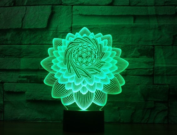 Lotus 3D Illusion Led Table Lamp 7 Color Change LED Desk Light Lamp lotus Home decoration