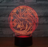 Game of Thrones 3D Illusion Led Table Lamp 7 Color Change LED Desk Light Lamp Game of Thrones Birthday Gifts Christmas Gifts