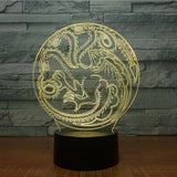 Game of Thrones 3D Illusion Led Table Lamp 7 Color Change LED Desk Light Lamp Game of Thrones Birthday Gifts Christmas Gifts