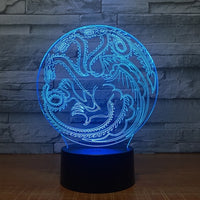 Game of Thrones 3D Illusion Led Table Lamp 7 Color Change LED Desk Light Lamp Game of Thrones Birthday Gifts Christmas Gifts