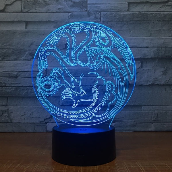 Game of Thrones 3D Illusion Led Table Lamp 7 Color Change LED Desk Light Lamp Game of Thrones Birthday Gifts Christmas Gifts